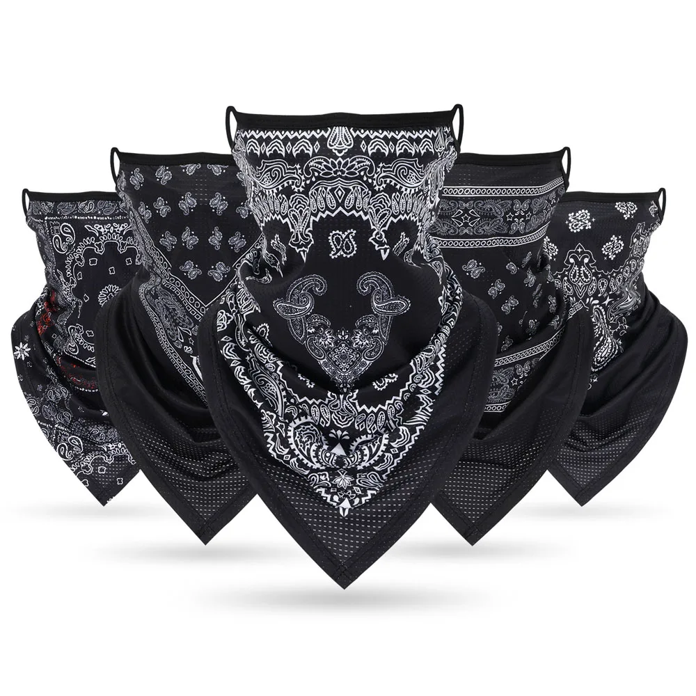 Bandana Blank White - Bandana multifunzionale Earloops maschera bianca nera