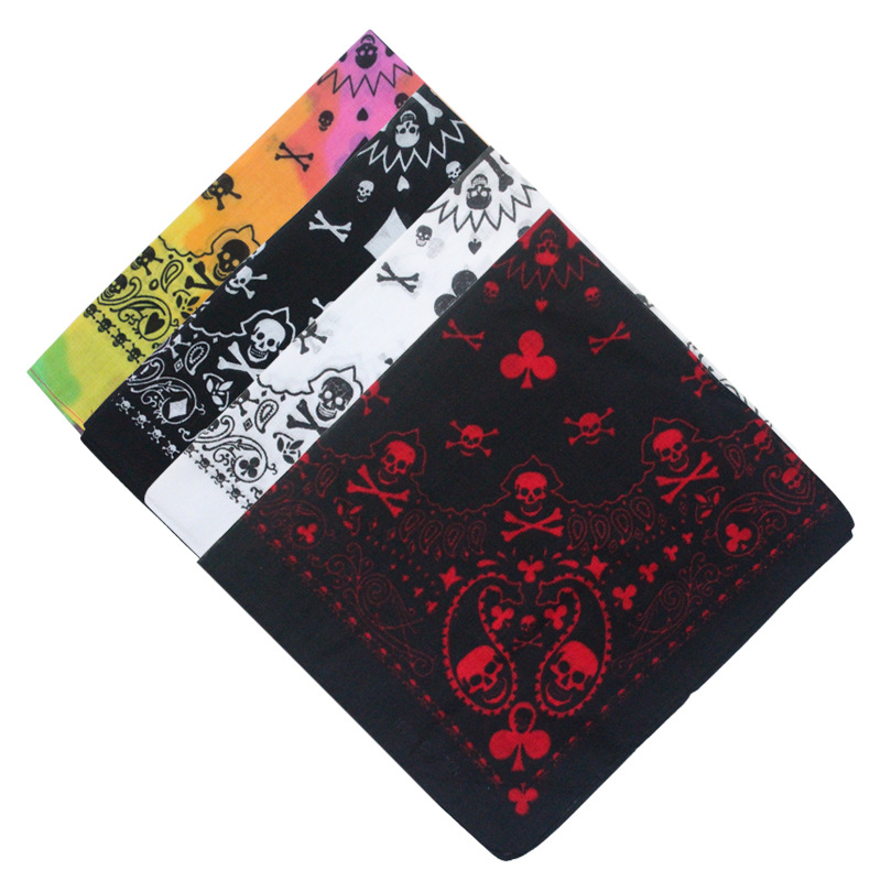 Bandana Blank White - 55 cm Bianco Nero Rosso Teschio
