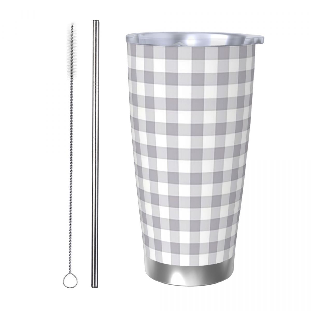 Tumbler 20Oz White - Bicchiere in acciaio inossidabile a quadretti