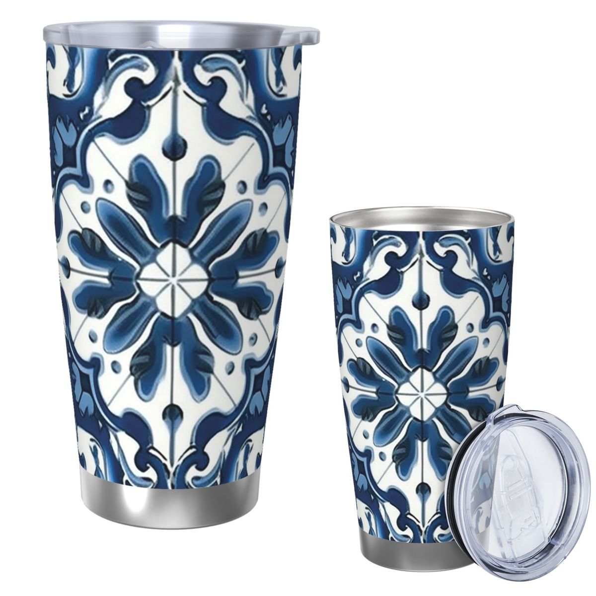 Tumbler 20Oz White - Bicchiere in acciaio inossidabile con motivo