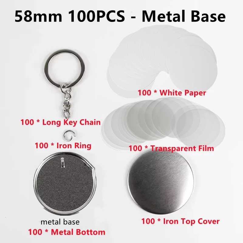 100 pezzi di plastica bianca/m - Button Badge Blank recensione e prezzo